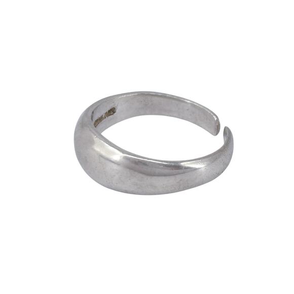 Domed Open Back Toe Ring | Vintage Thai Sterling Silver 925 | Size 4 - Picture 7 of 12